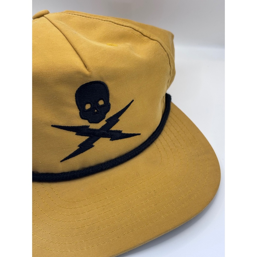 Richardson 256 Rope Hat Mens OSFA Mustard Yellow Skull Lightning Bolt Snapback - Picture 8 of 8